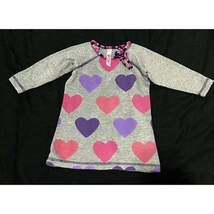 Toddler girls purple & pink hearts sweater dress